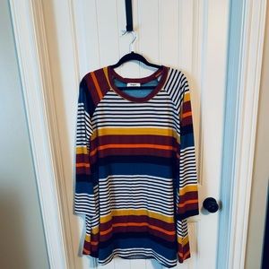 Striped tunic. Extra-long. New